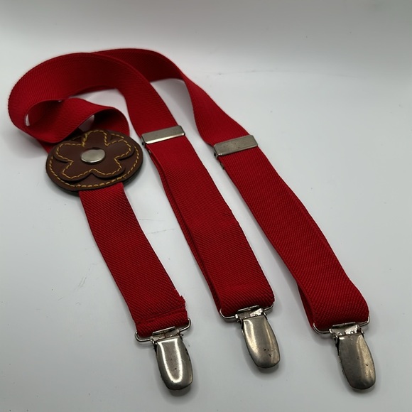 Red elastic little girls suspenders - Picture 3 of 3